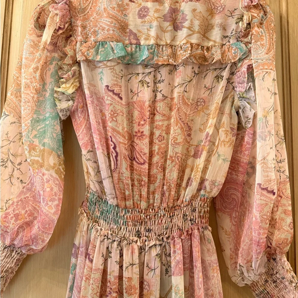 Misa Los Angeles Pastel Floral Long Sleeve Dress - Picture 4 of 5